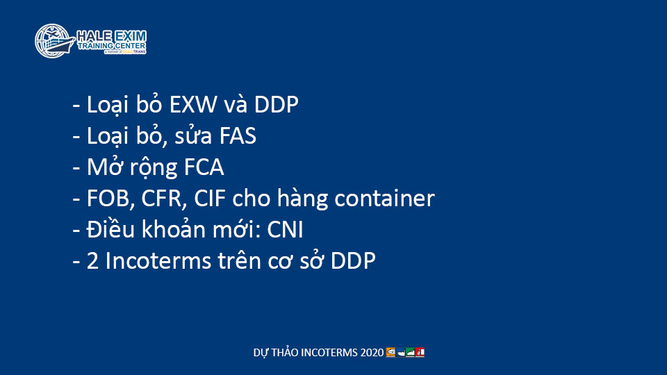 điểm mới trong incoterms 2020