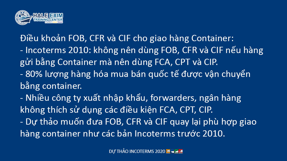 giao hàng container incoterms 2020