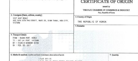 các mẫu c/o ưu đãi