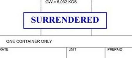 Surrender bill of lading